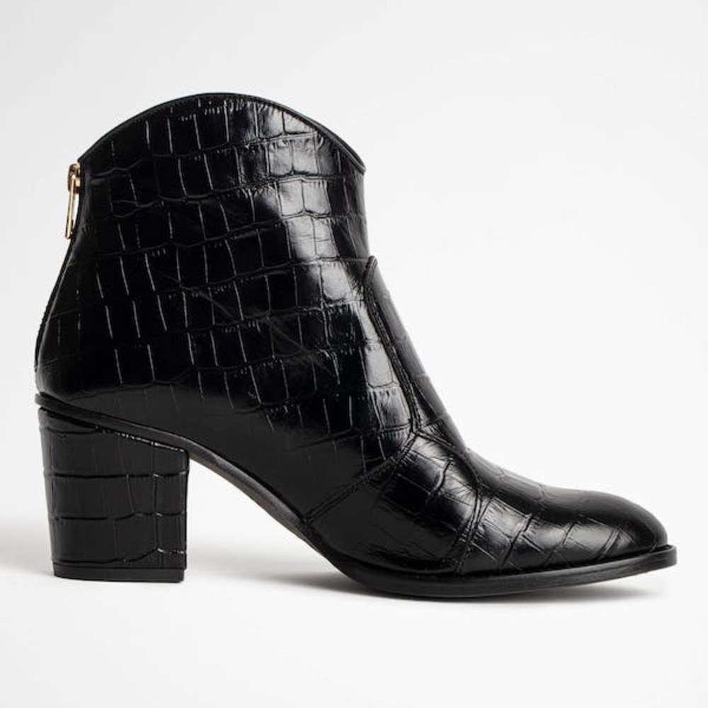 Zadig & Voltaire Molly Croco Ankle Boots